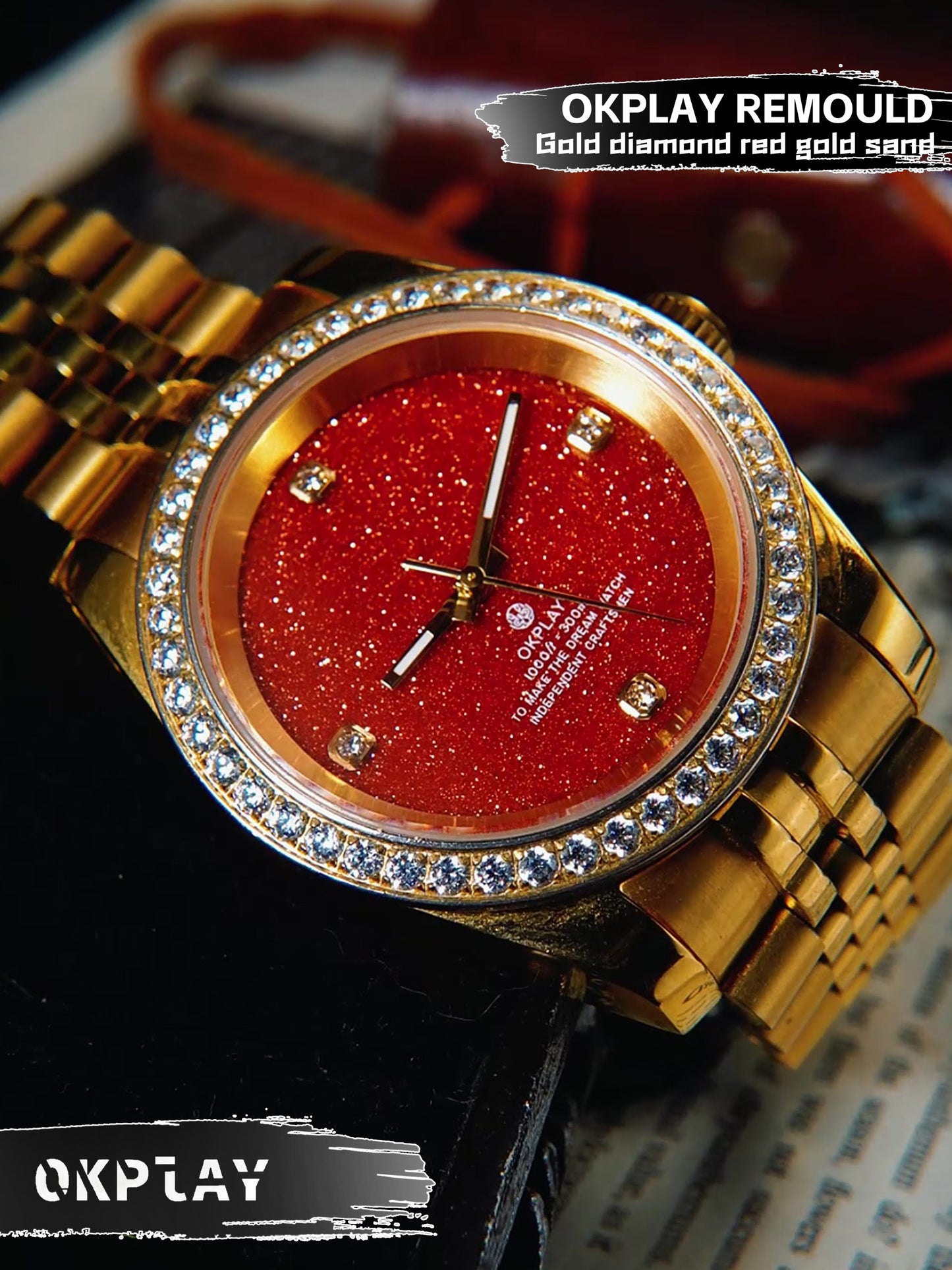 Gold diamond red gold sand