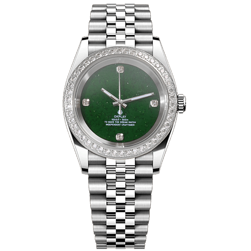 Silver diamond green sands