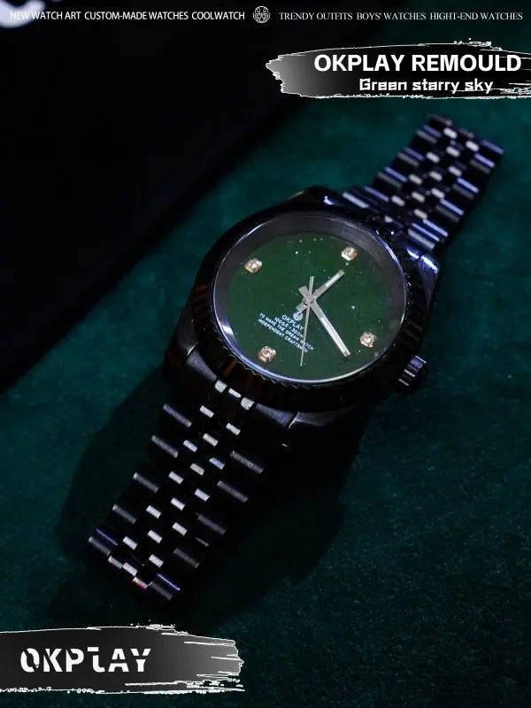 Green starry sky
