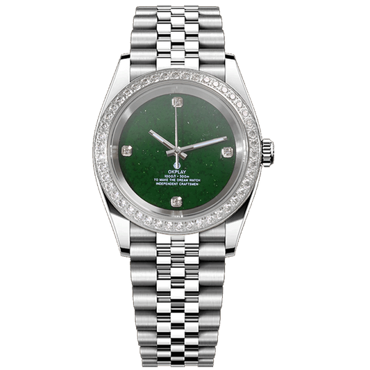 Silver diamond green sands