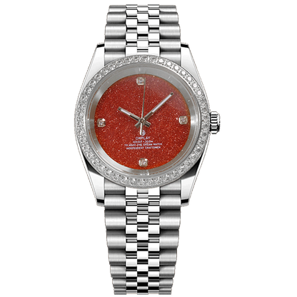 Silver diamond red gold sand