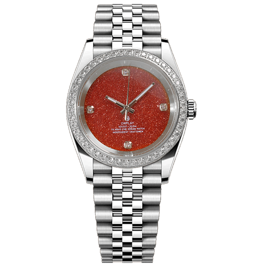 Silver diamond red gold sand